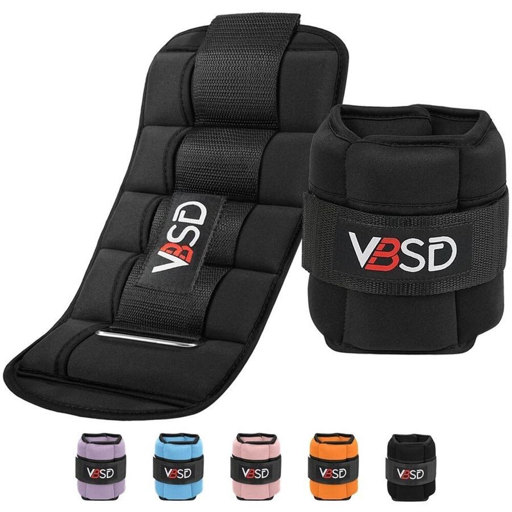 VBSD Adjustable Ankle Weights for Men Women, 10lb 1 Pair Leg 5LBx2, Black